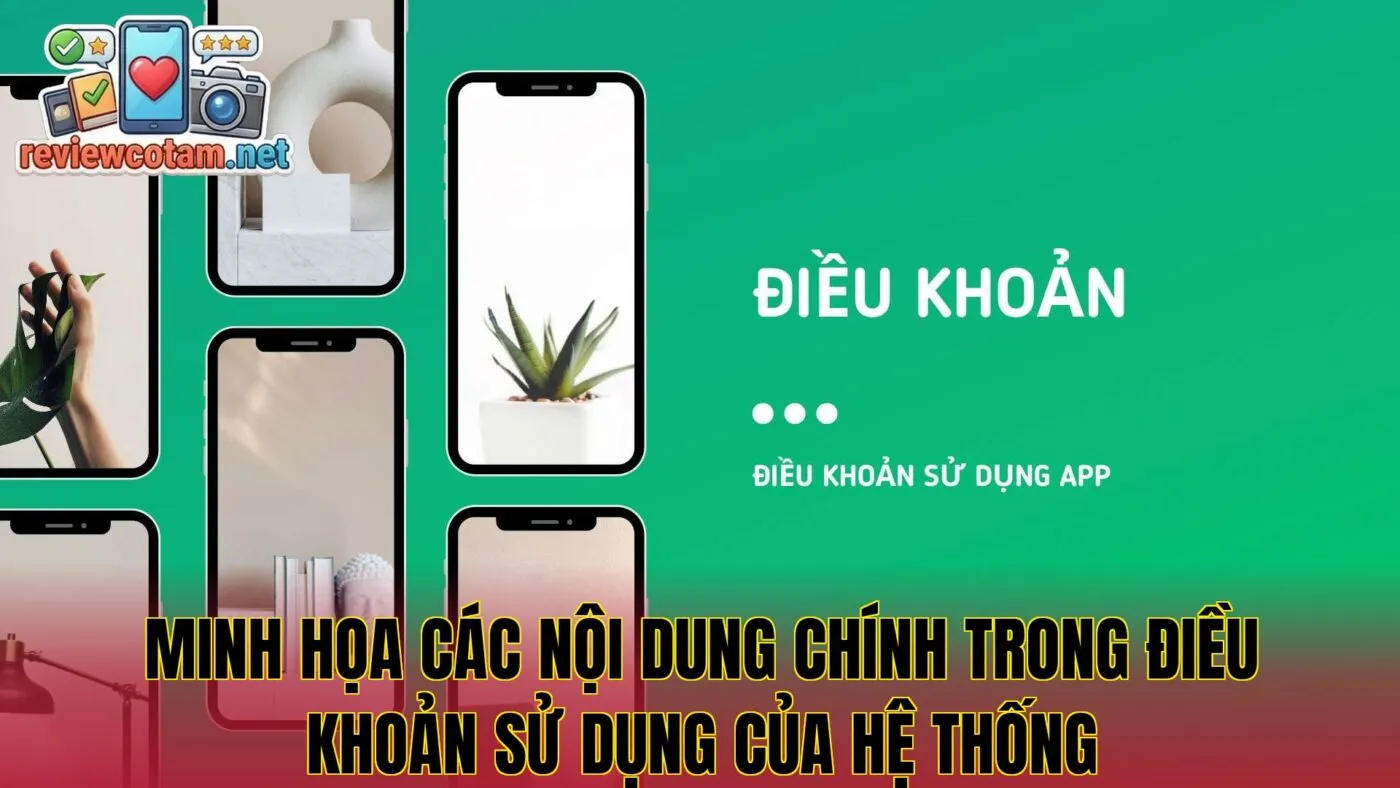 Minh họa các nội dung chính trong điều khoản sử dụng của hệ thống