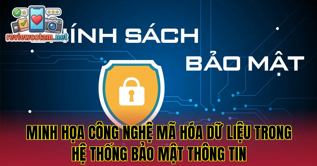Minh họa công nghệ mã hóa dữ liệu trong hệ thống bảo mật thông tin