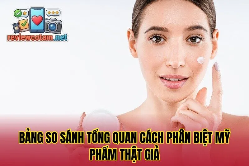 Bảng so sánh tổng quan cách phân biệt mỹ phẩm thật giả