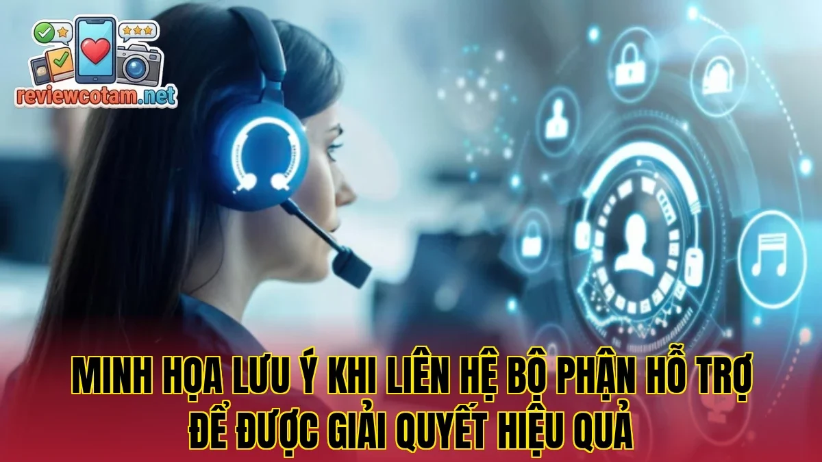 Minh họa lưu ý khi liên hệ bộ phận hỗ trợ để được giải quyết hiệu quả