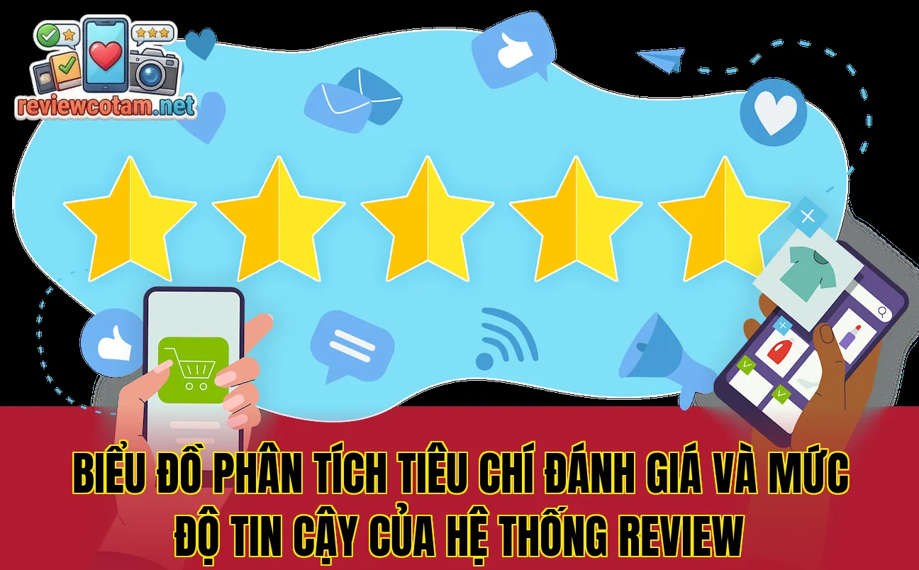 Biểu đồ phân tích tiêu chí đánh giá và mức độ tin cậy của hệ thống review