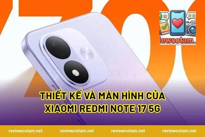 Thiết kế và màn hình của Xiaomi Redmi Note 17 5G